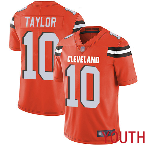 Cleveland Browns Taywan Taylor Youth Orange Limited Jersey #10 NFL Football Alternate Vapor Untouchable->youth nfl jersey->Youth Jersey